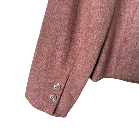 Austin Hill Vintage Dusty Rose Wool Blazer Jacket‎ One Button Mauve, Size Small - Picture 9 of 11